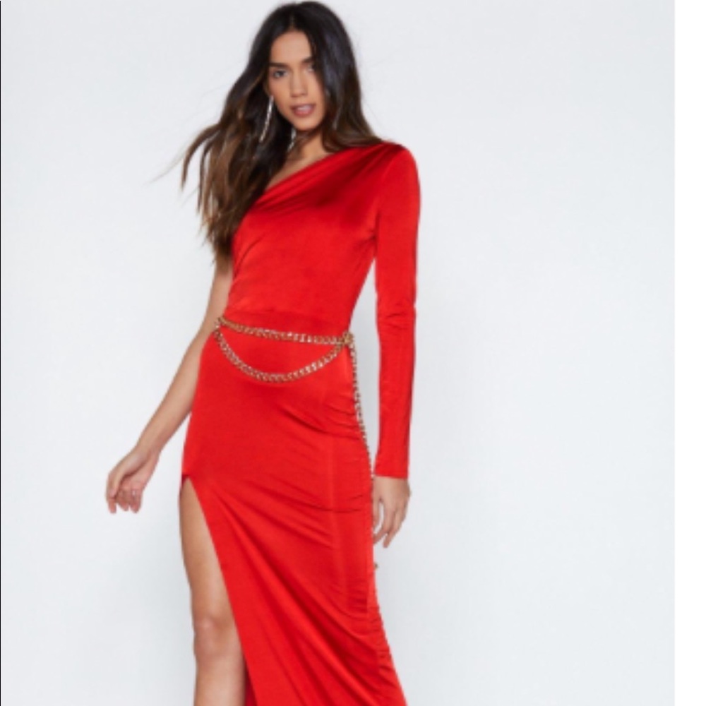 NastyGal Red Maxi Dress